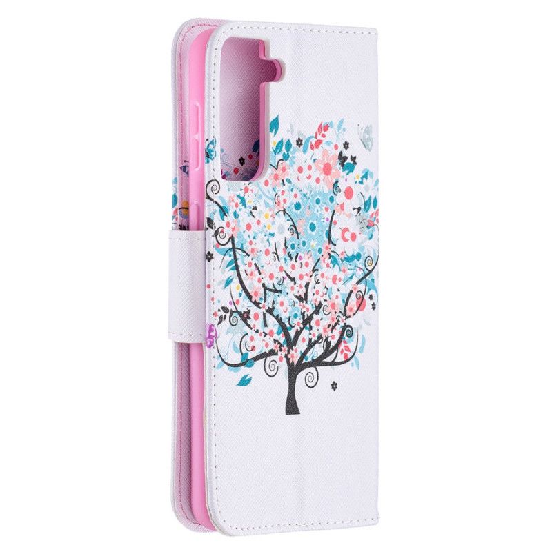 Flip Case Samsung Galaxy S21 Plus 5G Kukallinen Puu