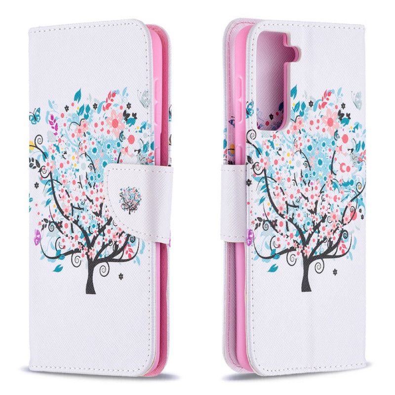 Flip Case Samsung Galaxy S21 Plus 5G Kukallinen Puu