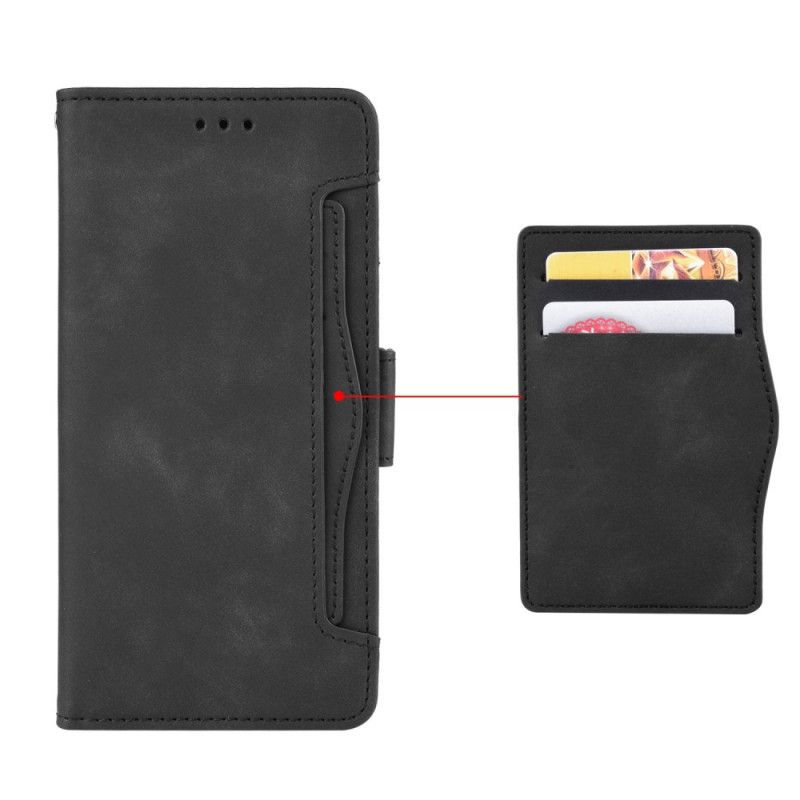 Flip Case Samsung Galaxy S21 Plus 5G Punainen Musta Ensiluokkainen Monikortti