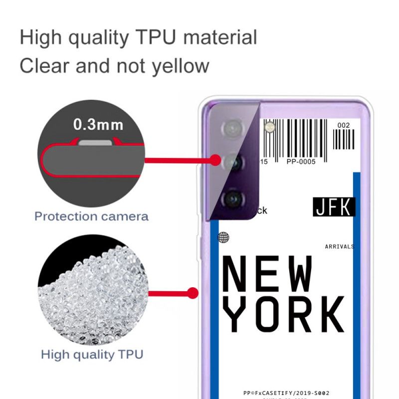 Kuori Samsung Galaxy S21 Plus 5G Tummansininen Musta Maihinnousukortti New Yorkiin Suojakuori