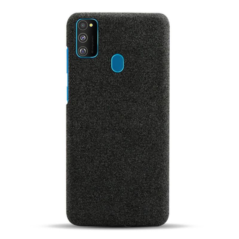 Case Kuoret Samsung Galaxy M21 Harmaa Musta Puhelinkuoret Ksq-Kankaan Rakenne