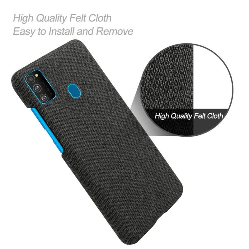 Case Kuoret Samsung Galaxy M21 Harmaa Musta Puhelinkuoret Ksq-Kankaan Rakenne