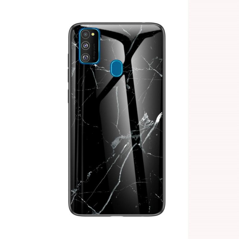 Kuori Samsung Galaxy M21 Harmaa Musta Korkealaatuinen Karkaistu Lasi