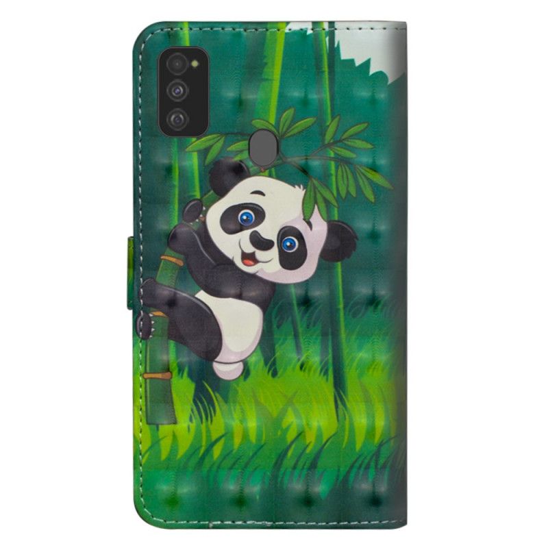 Nahkakotelo Samsung Galaxy M21 Puhelinkuoret Panda Ja Bambu