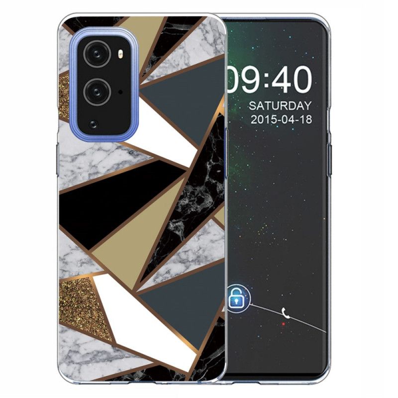 Case Kuoret OnePlus 9 Valkoinen Musta Puhelinkuoret Geometrinen Marmori