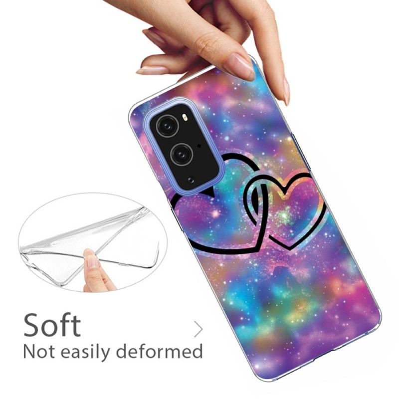 Kuori OnePlus 9 Ketjutetut Sydämet