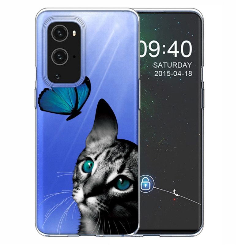 Kuori OnePlus 9 Kissa Ja Perhonen