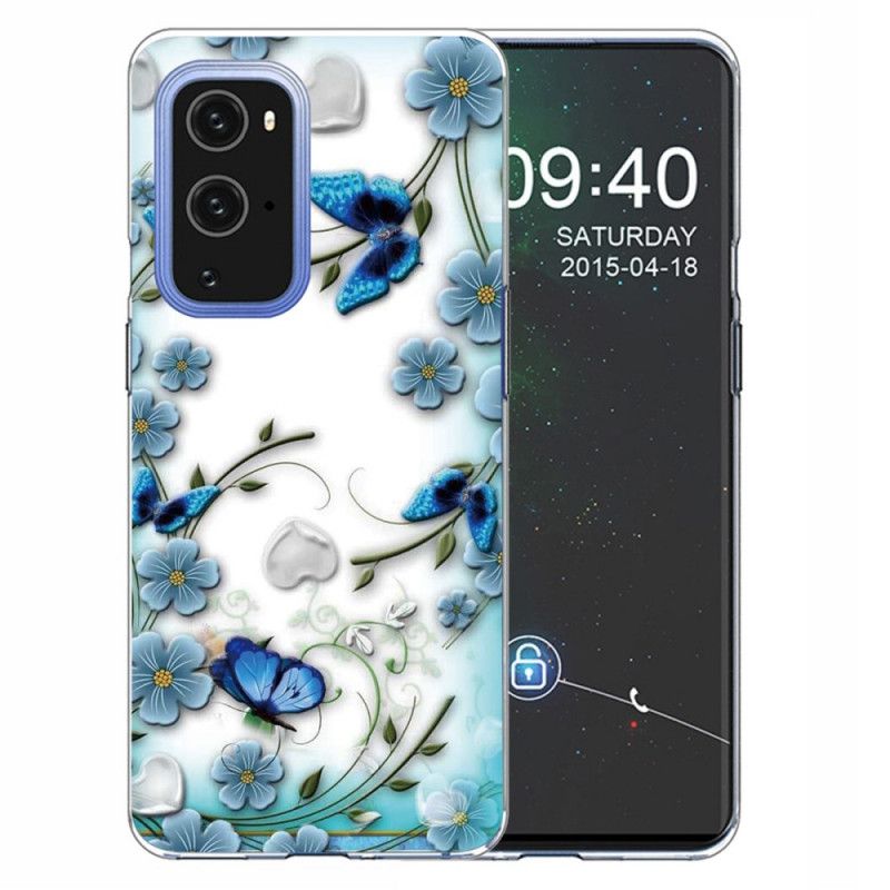 Kuori OnePlus 9 Puhelinkuoret Retro Perhosia Ja Kukkia