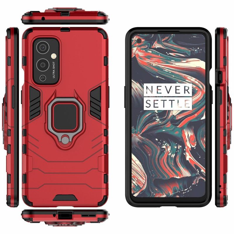 Kuori OnePlus 9 Punainen Musta Kestävä Rengas