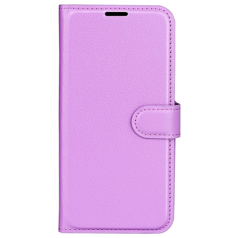 Kotelot iPhone 16 Pro Classic Litchi Faux Leather Suojakuori