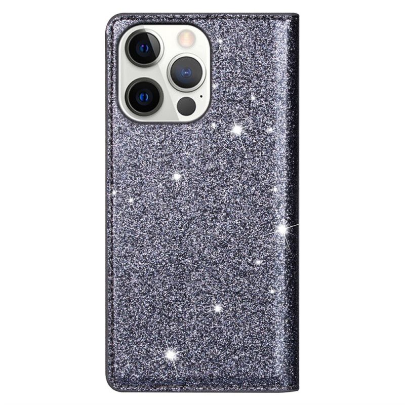 Nahkakotelo iPhone 16 Pro Glitteriä