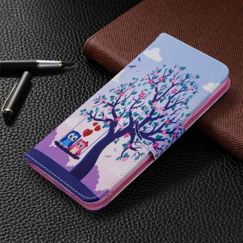 Flip Case Samsung Galaxy M11 Pöllöt Keinussa