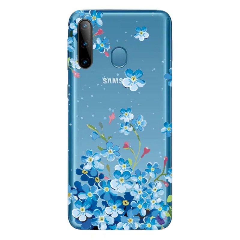 Kuori Samsung Galaxy M11 Sinisiä Kukkia