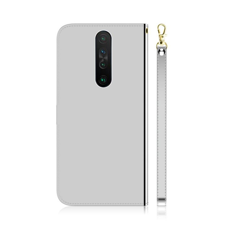 Kotelot Xiaomi Redmi K30 Musta Keinonahkainen Peilin Suojus Suojakuori