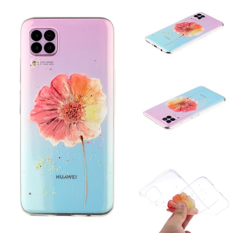 Case Kuoret Huawei P40 Lite Puhelinkuoret Läpinäkyvä Vesiväri Unikko