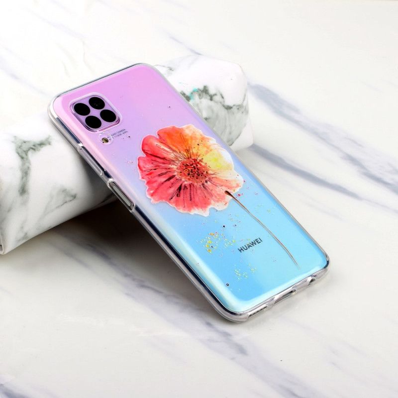 Case Kuoret Huawei P40 Lite Puhelinkuoret Läpinäkyvä Vesiväri Unikko