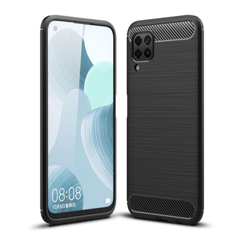 Case Kuoret Huawei P40 Lite Punainen Musta Puhelinkuoret Harjattu Hiilikuitu