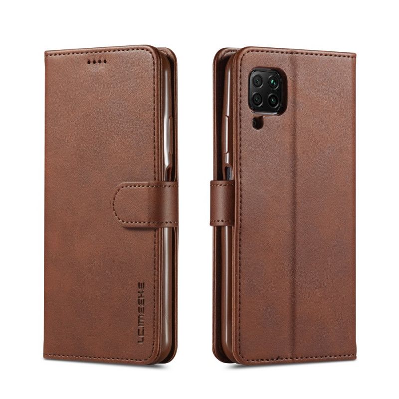 Flip Case Huawei P40 Lite Harmaa Musta Lcimeeke Nahkaefekti