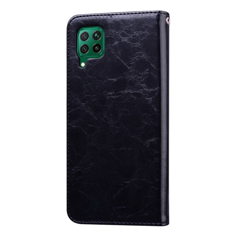 Flip Case Huawei P40 Lite Tummansininen Vintage-Nahkainen Vaikutus