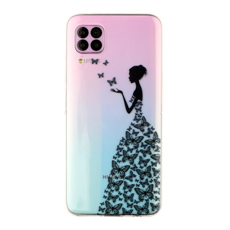 Kuori Huawei P40 Lite Läpinäkyvä Mekko. Jossa Perhosia