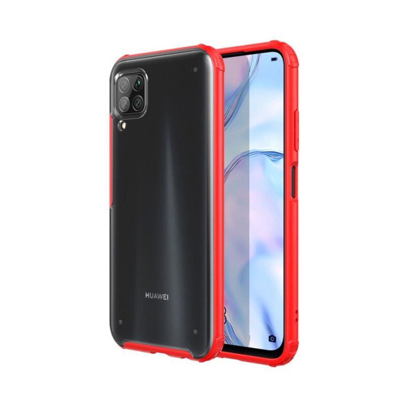 Kuori Huawei P40 Lite Punainen Musta Hybridisilikonivanteen Muotoilu