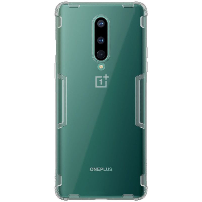 Case Kuoret OnePlus 8 Läpinäkyvä Harmaa Puhelinkuoret Vahvistettu Läpinäkyvä Nillkin