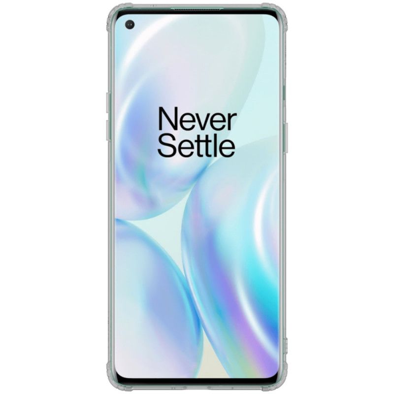 Case Kuoret OnePlus 8 Läpinäkyvä Harmaa Puhelinkuoret Vahvistettu Läpinäkyvä Nillkin