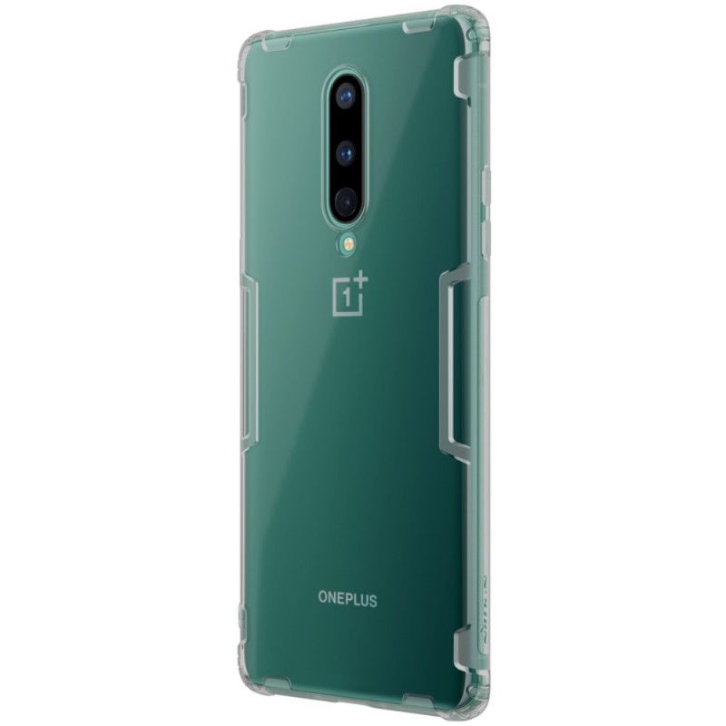 Case Kuoret OnePlus 8 Läpinäkyvä Harmaa Puhelinkuoret Vahvistettu Läpinäkyvä Nillkin