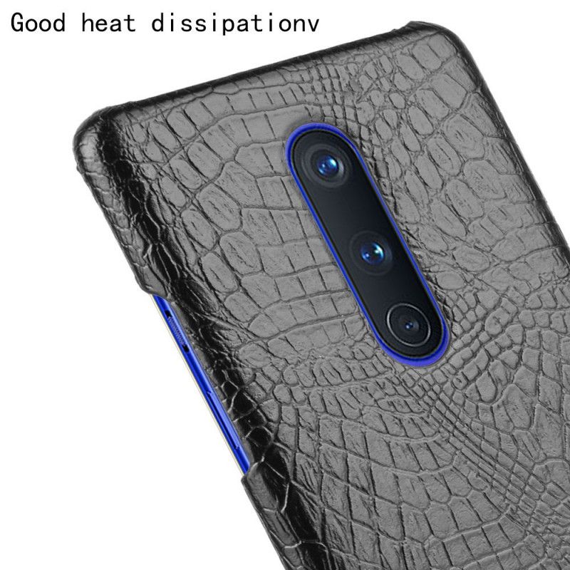 Case Kuoret OnePlus 8 Vaaleanpunainen Musta Puhelinkuoret Krokotiilin Ihovaikutus