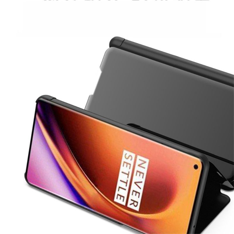 Flip Kotelot OnePlus 8 Magenta Musta Peili