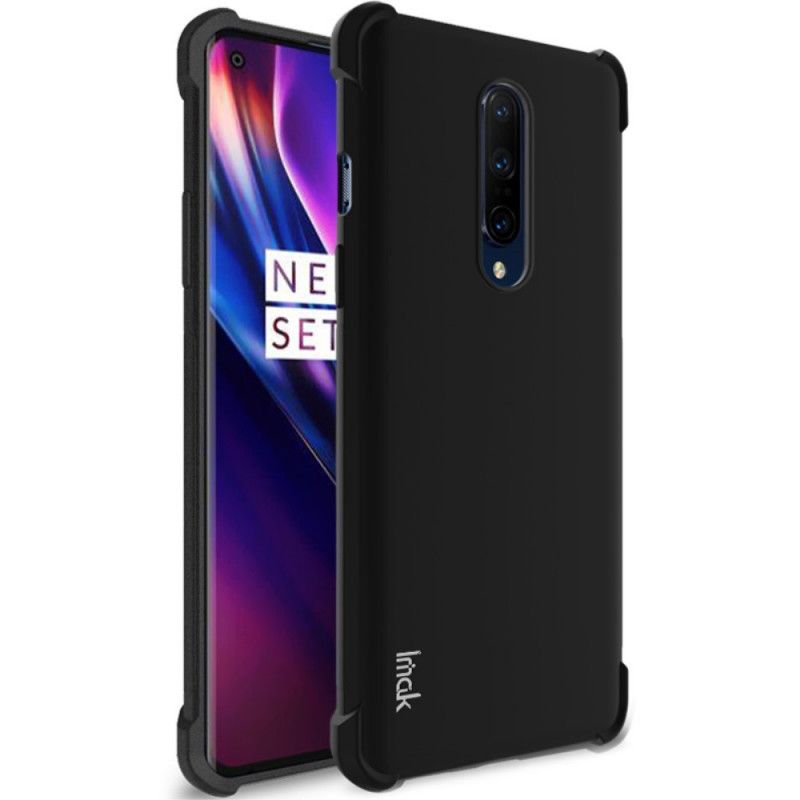 Kuori OnePlus 8 Harmaa Musta Taipuisa Silikoni Imak-Seulakalvolla