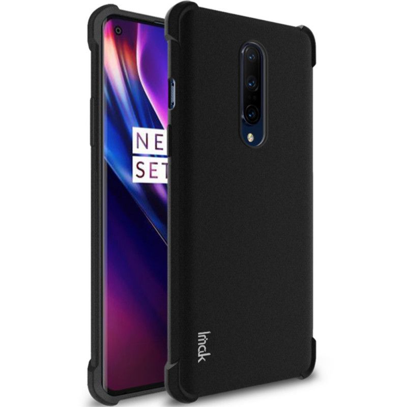 Kuori OnePlus 8 Harmaa Musta Taipuisa Silikoni Imak-Seulakalvolla