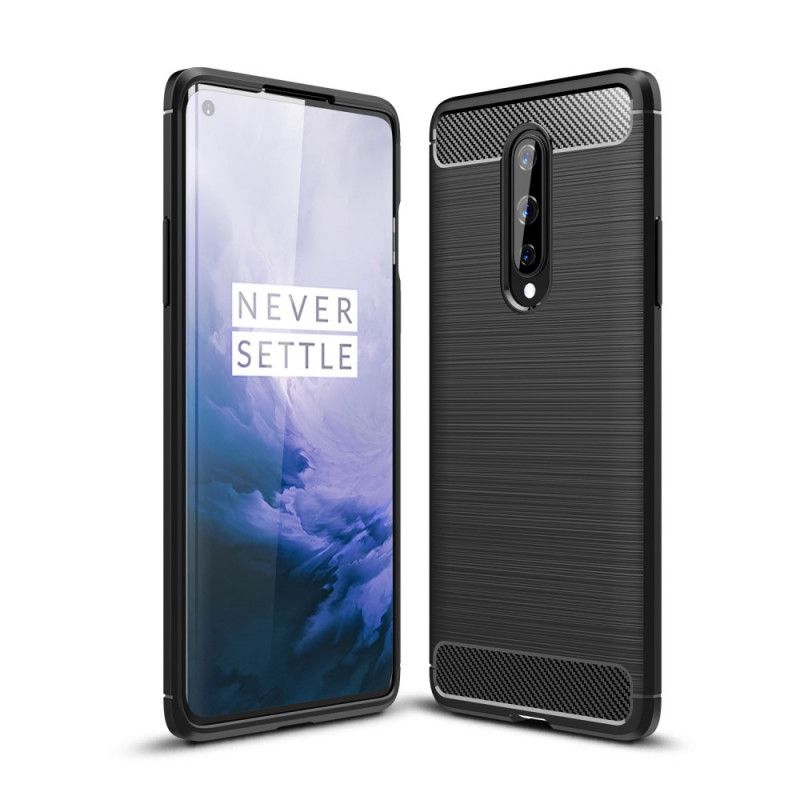 Kuori OnePlus 8 Punainen Musta Harjattu Hiilikuitu Suojakuori