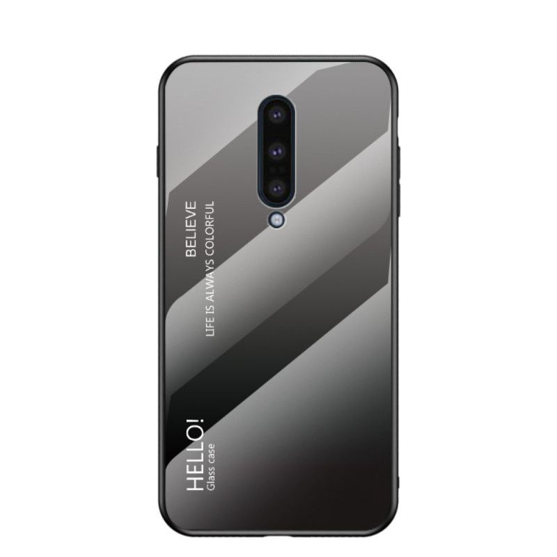 Kuori OnePlus 8 Vaaleanpunainen Harmaa Hei Karkaistu Lasi Suojakuori