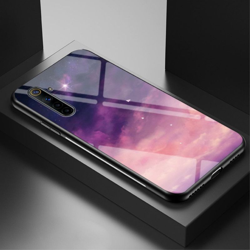 Case Kuoret Realme 6 Violetti Musta Puhelinkuoret Karkaistu Lasi