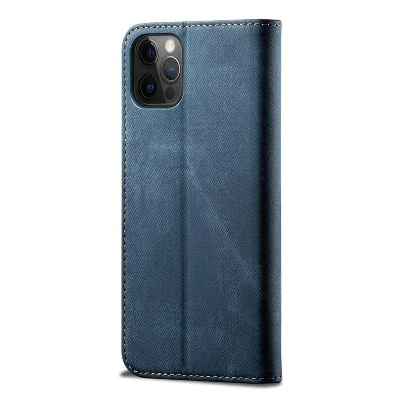 Flip Kotelot iPhone 13 Pro Faux Leather Jeans Texture Suojakuori