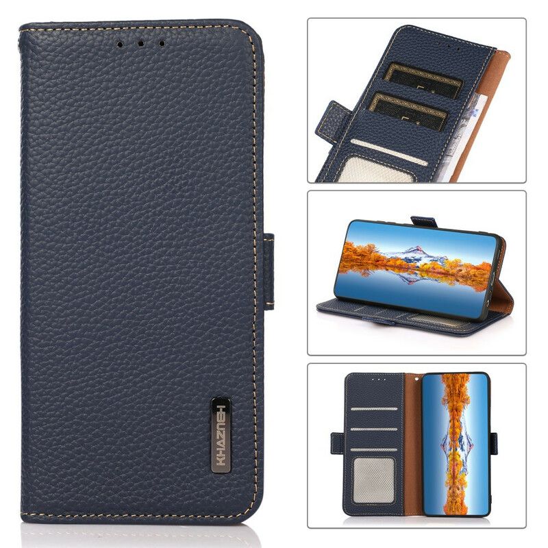 Flip Kotelot iPhone 13 Pro Lychee Leather Rfid Khazneh