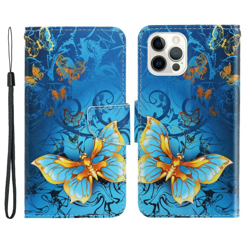 Kotelot iPhone 13 Pro Puhelinkuoret Butterflies Hihnan Muunnelmia