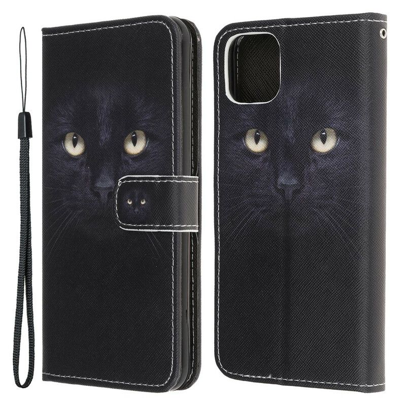 Kotelot iPhone 13 Pro Puhelinkuoret Mustat Strappy Cat Eyes