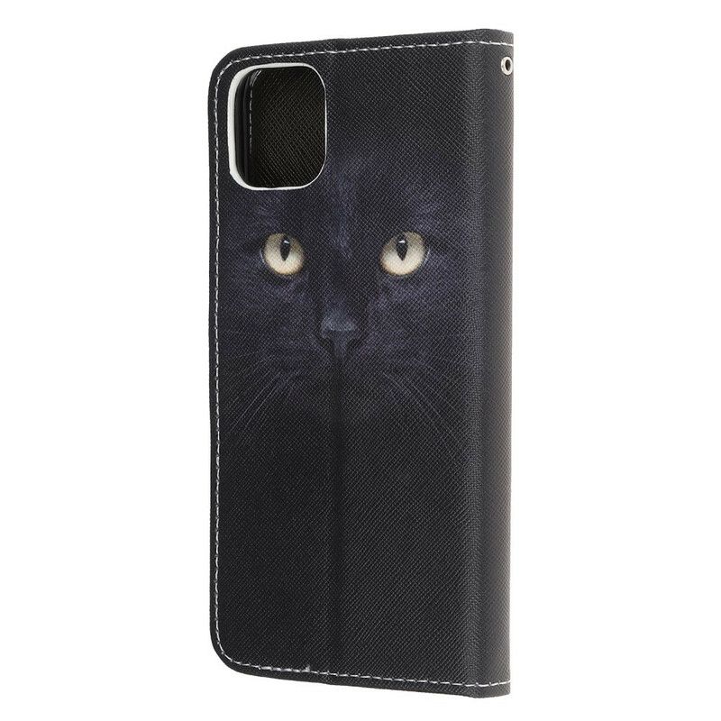 Kotelot iPhone 13 Pro Puhelinkuoret Mustat Strappy Cat Eyes