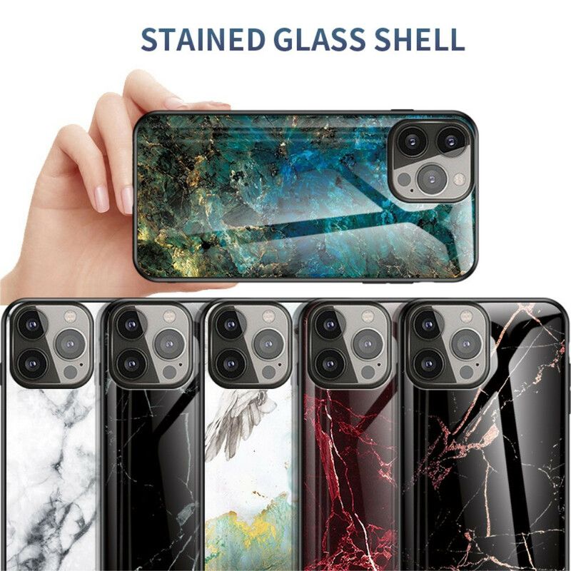 Kuori iPhone 13 Pro Marble Colors Tempered Glass Suojakuori