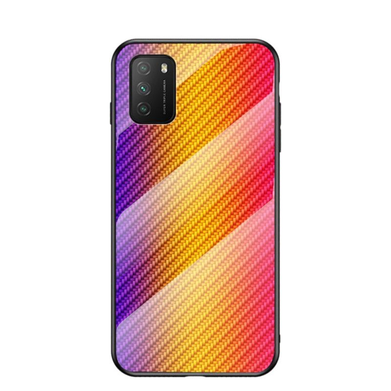 Case Kuoret Xiaomi Poco M3 Magenta Musta Puhelinkuoret Karkaistua Lasikuitua