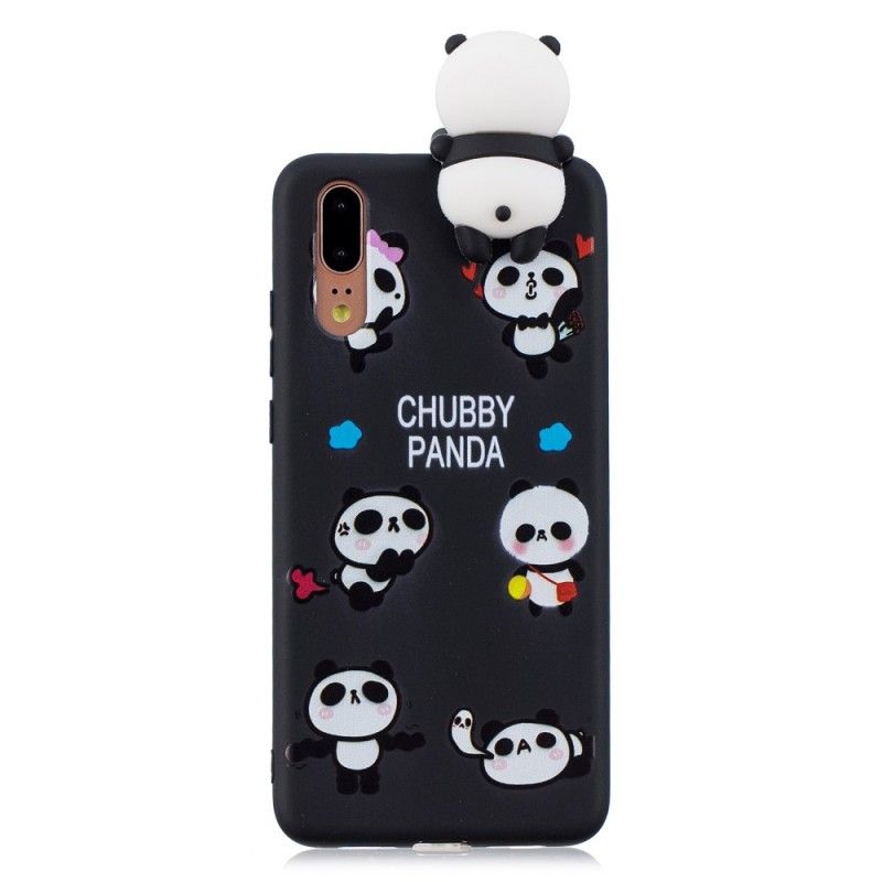 Case Kuoret Huawei P20 Puhelinkuoret 3D-Kuuba-Panda