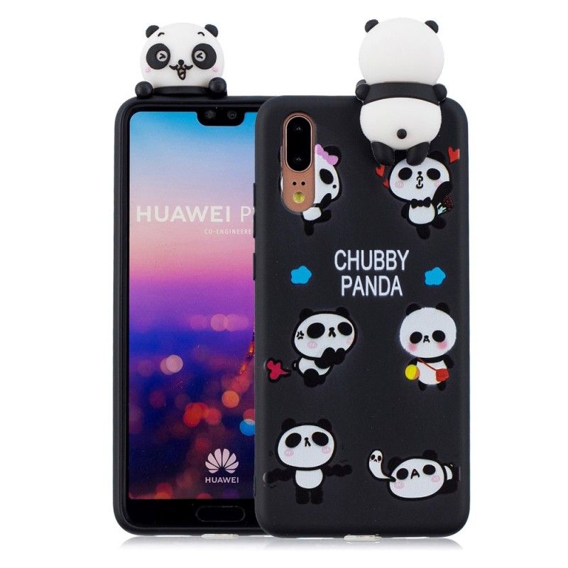 Case Kuoret Huawei P20 Puhelinkuoret 3D-Kuuba-Panda