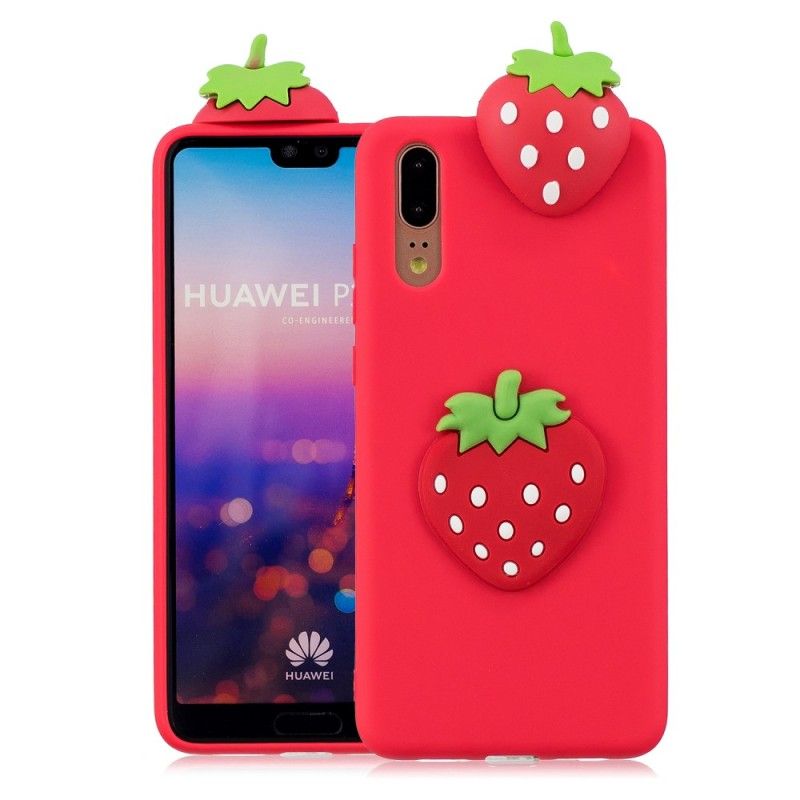 Kuori Huawei P20 3D Mansikka Suojakuori