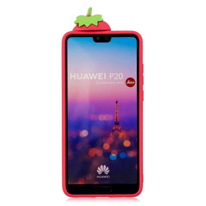 Kuori Huawei P20 3D Mansikka Suojakuori