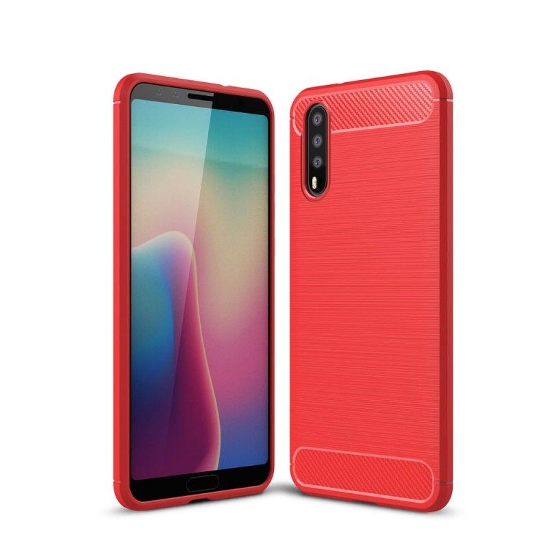 Kuori Huawei P20 Harmaa Musta Harjattu Hiilikuitu