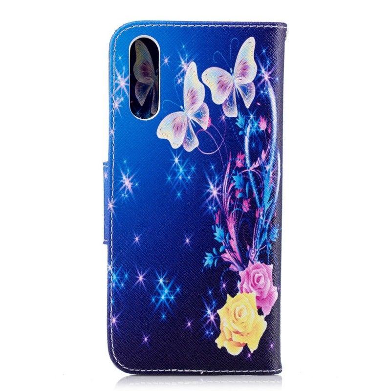 Suojakuori Huawei P20 Vaaleansininen Perhosia Yöllä