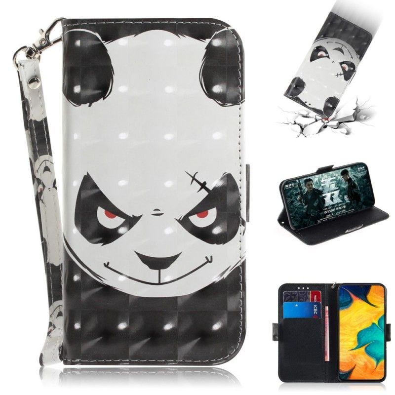 Flip Case Samsung Galaxy A30 Vihainen Panda Tangalla