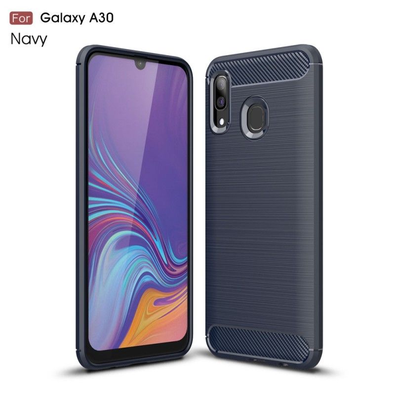 Kuori Samsung Galaxy A30 Punainen Musta Harjattu Hiilikuitu